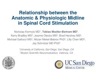 Relationship between the Anatomic &amp; Physiologic Midline in Spinal Cord Stimulation