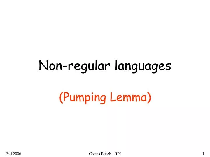 non regular languages