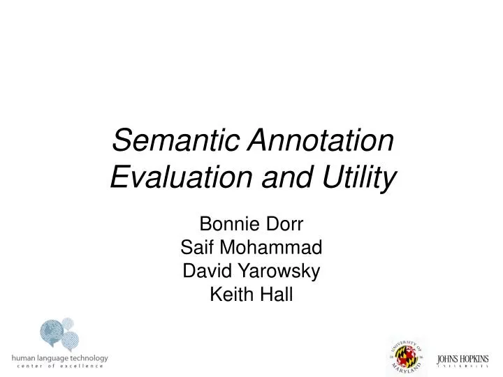 semantic annotation evaluation and utility