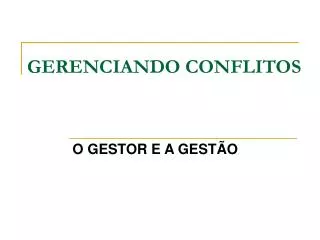 gerenciando conflitos
