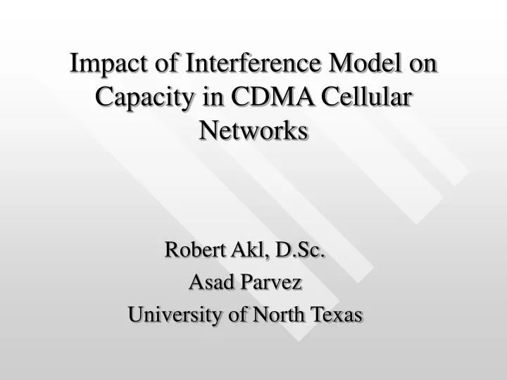 impact of interference model on capacity in cdma cellular networks