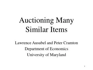 Auctioning Many Similar Items