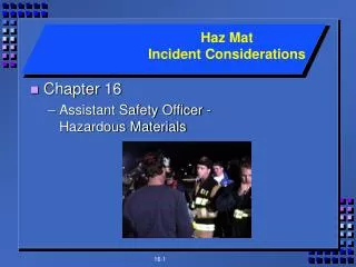 Chapter 16 Assistant Safety Officer - Hazardous Materials