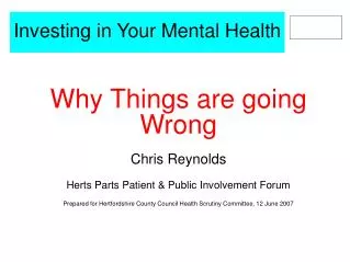 Investing in Your Mental Health
