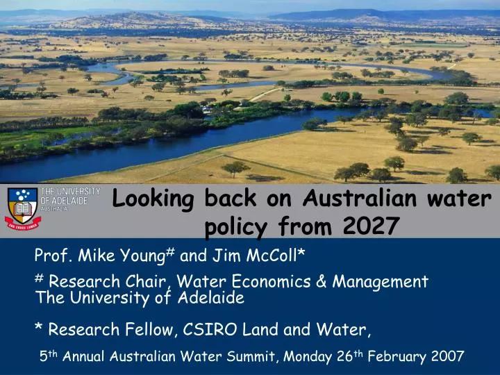 looking back on australian water policy from 2027