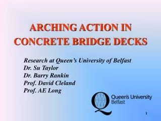 ARCHING ACTION IN CONCRETE BRIDGE DECKS