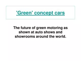 'Green' concept cars