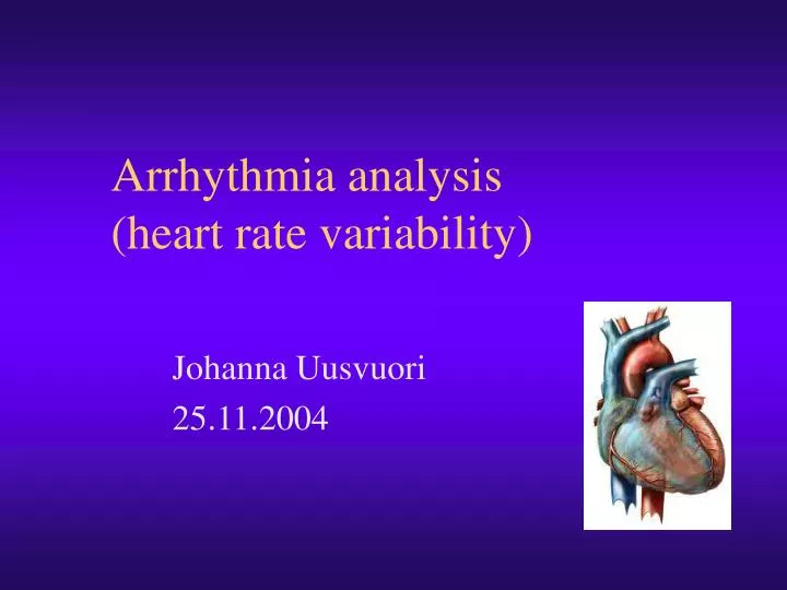 arrhythmia analysis heart rate variability