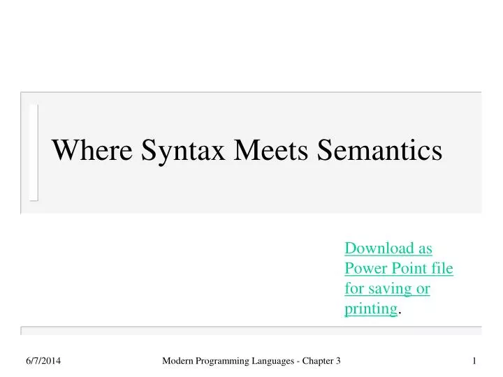 where syntax meets semantics