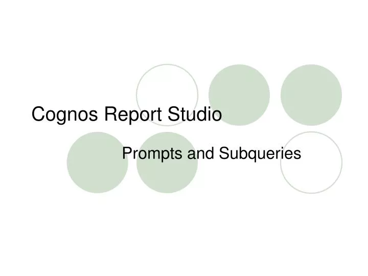 cognos report studio