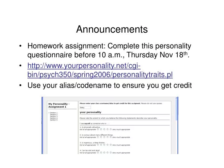 announcements