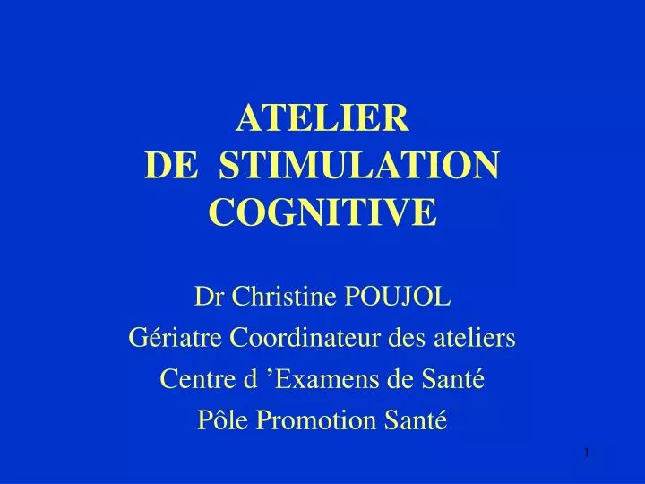 atelier de stimulation cognitive