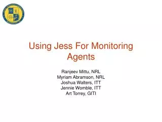 Using Jess For Monitoring Agents