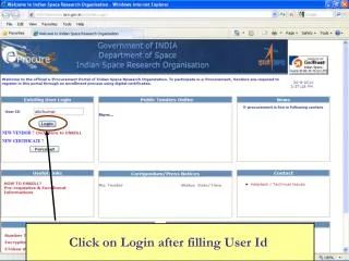 Click on Login after filling User Id