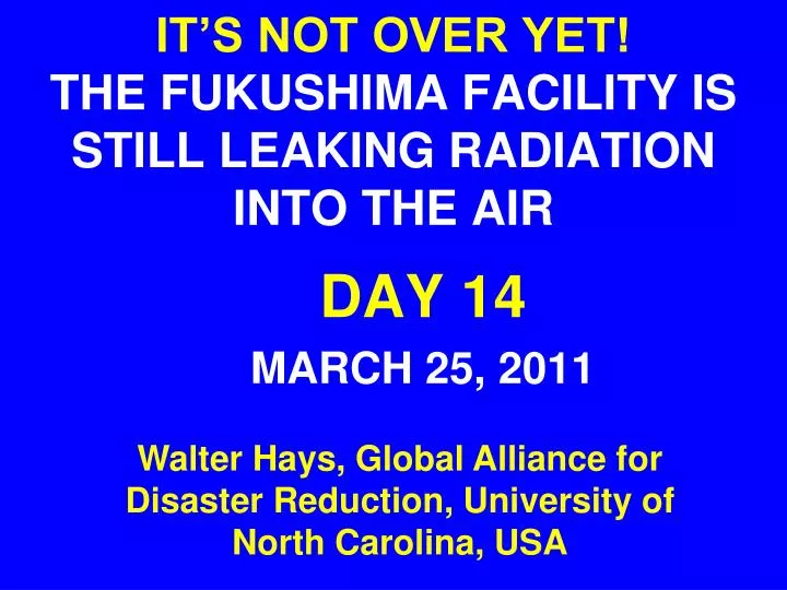 it s not over yet the fukushima facility is still leaking radiation into the air