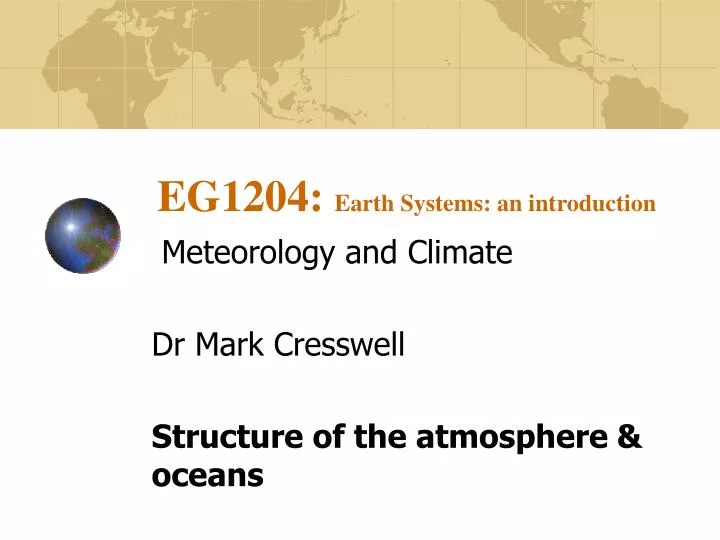 eg1204 earth systems an introduction