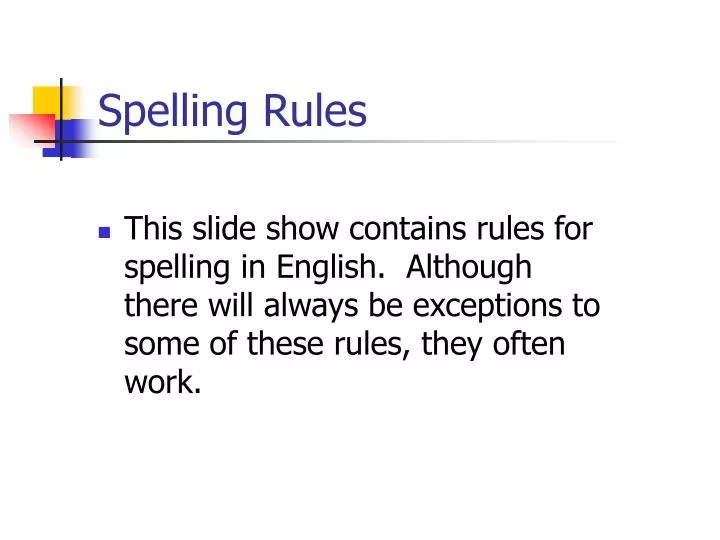 spelling rules