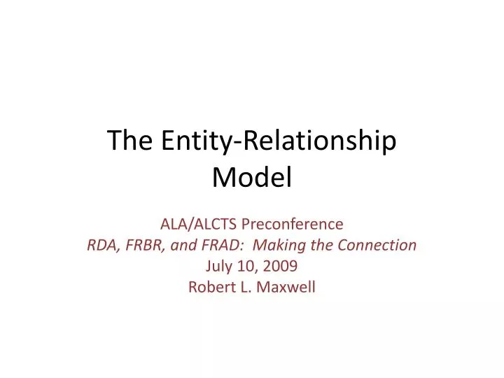 the entity relationship model