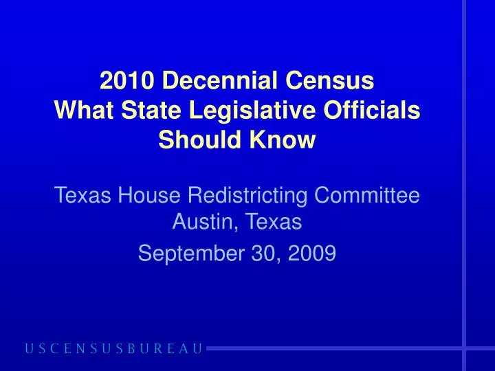 2010 decennial census what state legislative officials should know