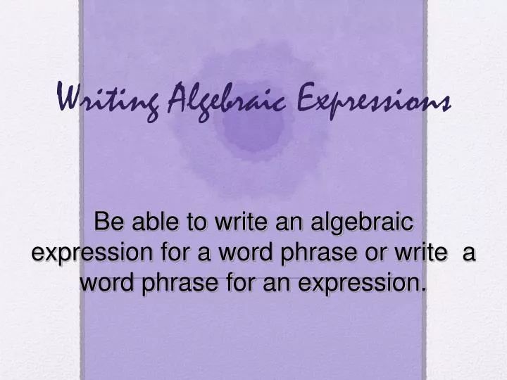 writing algebraic expressions