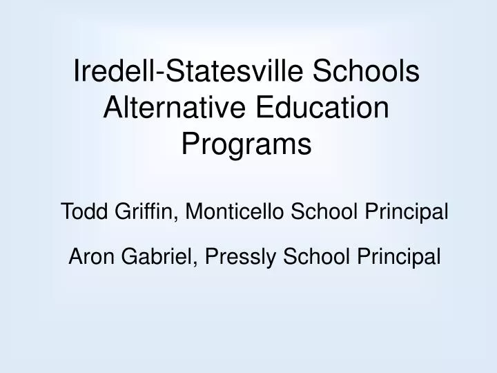 iredell statesville schools alternative education programs