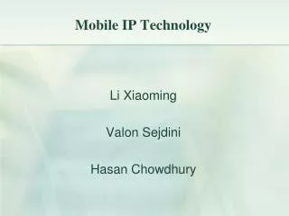 Mobile IP Technology