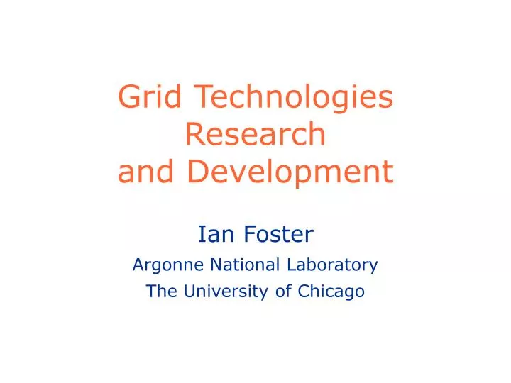 grid technologies research and development