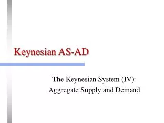 Keynesian AS-AD