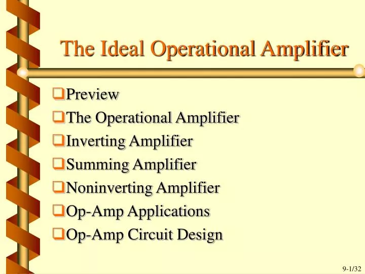 the ideal operational amplifier