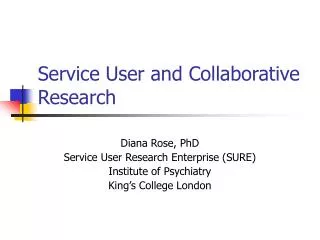 Service User and Collaborative Research