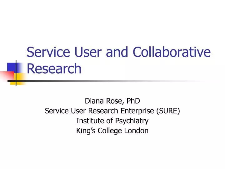 service user and collaborative research