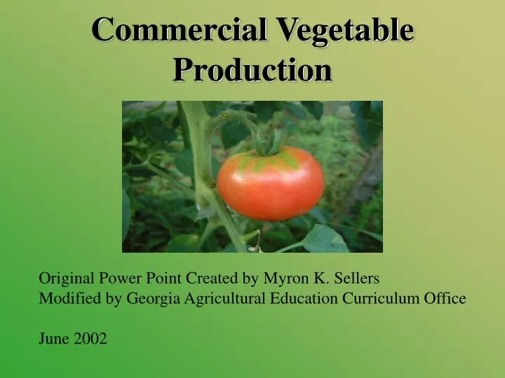commercial vegetable production