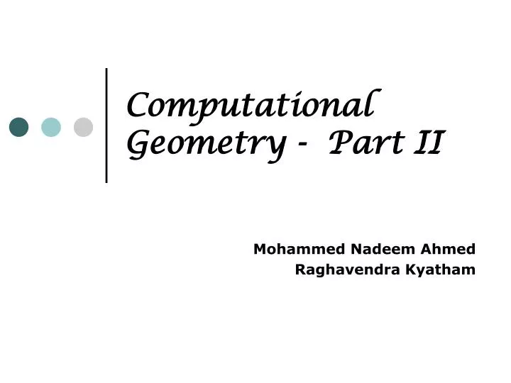 computational geometry part ii