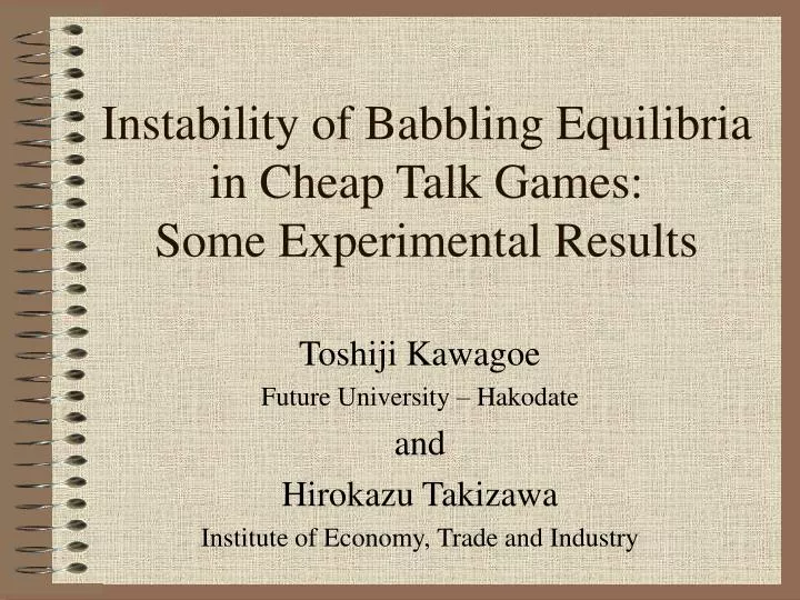 instability of babbling equilibria in cheap talk games some experimental results