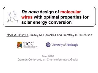 De novo design of molecular wires with optimal properties for solar energy conversion