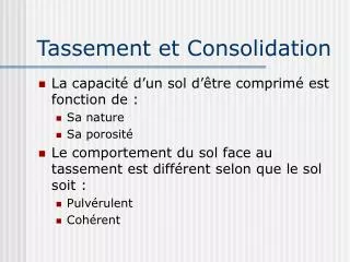 tassement et consolidation