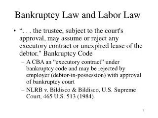 Bankruptcy Law and Labor Law