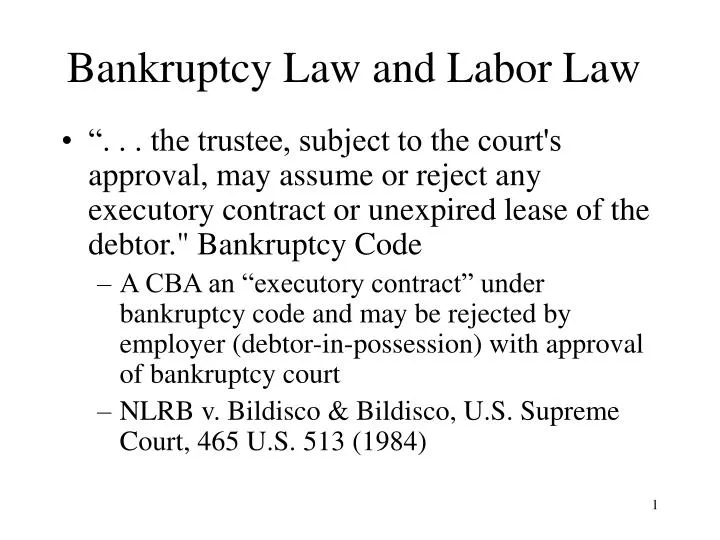 bankruptcy law and labor law
