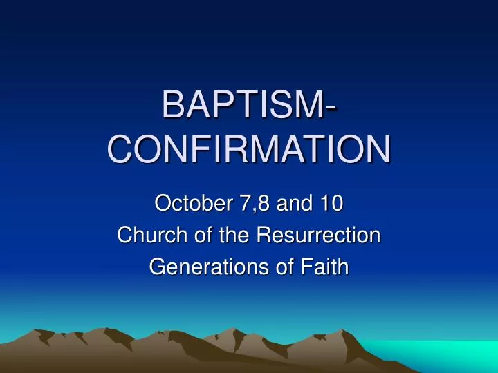 baptism confirmation