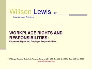 Willson Lewis LLP Barristers and Solicitors