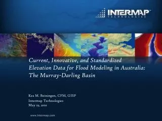 Current, Innovative, and Standardized Elevation Data for Flood Modeling in Australia: The Murray-Darling Basin
