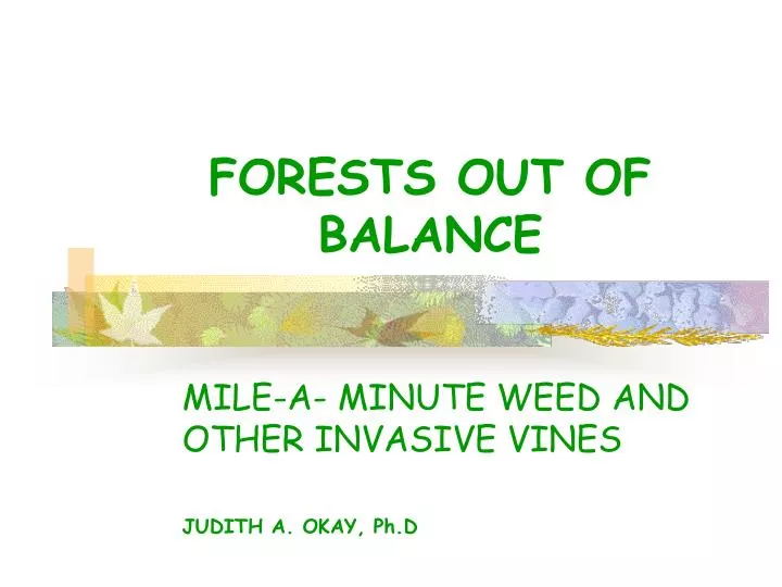 forests out of balance
