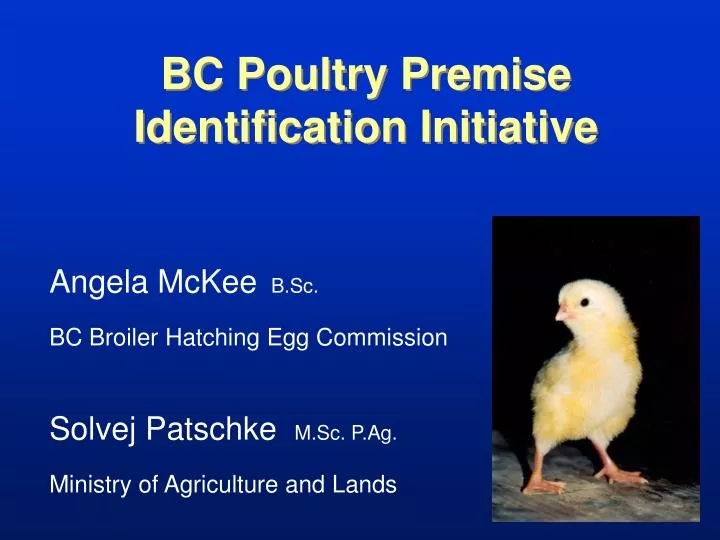 bc poultry premise identification initiative