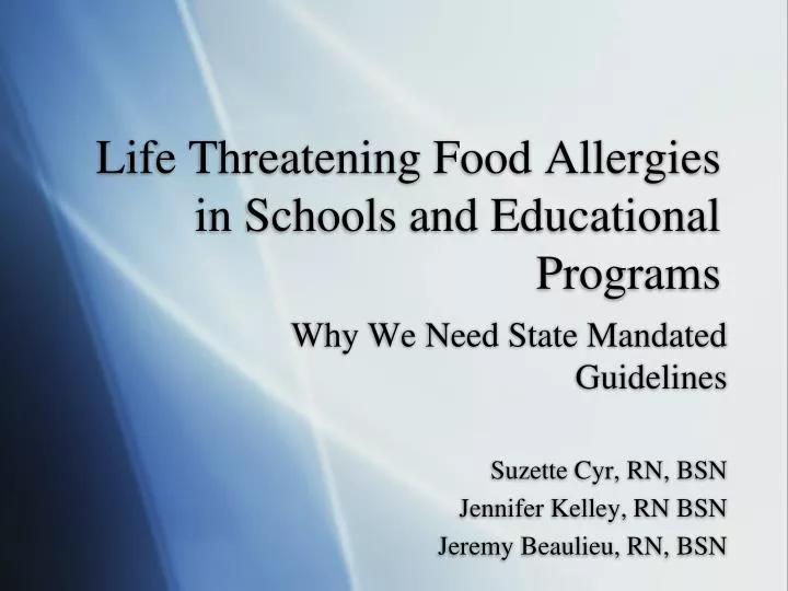 life threatening food allergies in schools and educational programs