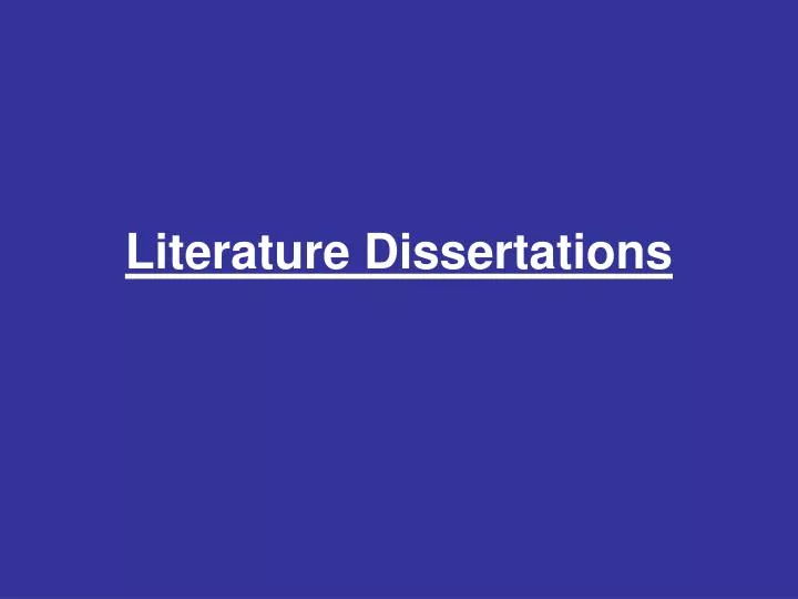 literature dissertations