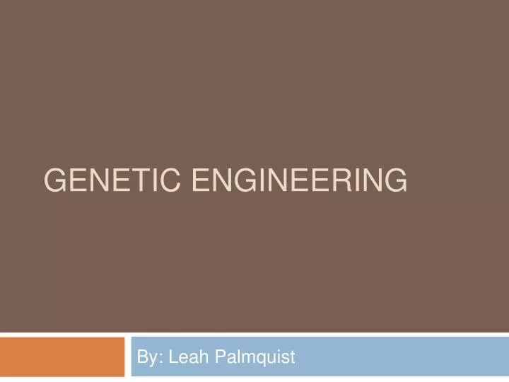 genetic engineering