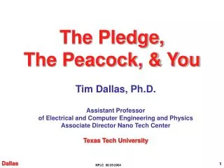 The Pledge, The Peacock, &amp; You