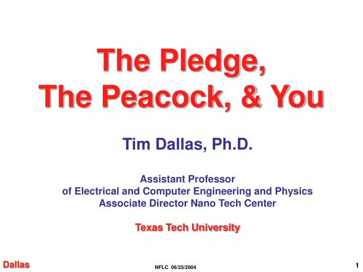 the pledge the peacock you