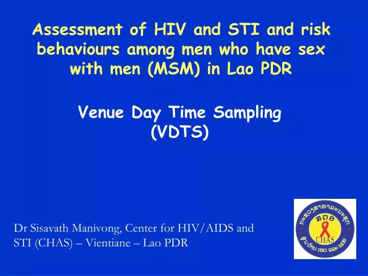 assessment of hiv and sti and risk behaviours among men who have sex with men msm in lao pdr