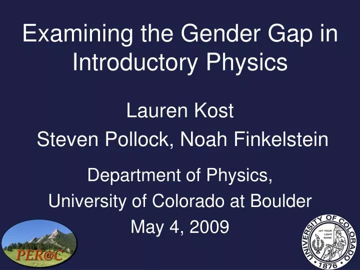 examining the gender gap in introductory physics